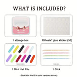Yeknu  10pcs French Diamond Silk Handmade Press on Nails Cat's Eye Full Coverage Nail Tips for Women&Girl Removable Wearable Fake Nail