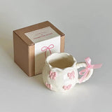 Yeknu Cute Cherry Ceramic Mug, Small Niche Design, Water Cup with Gift Box, Household Drinking Set, Kitchen,Dining and Bar