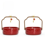 Yeknu  Red Bucket Supplies Send A Couple A Pair of Wedding Supplies Small Red Bucket Ornaments Decorate Holiday Parties