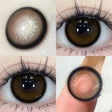 Yeknu  2pcs Brown Colored Contact Lenses for Eyes Purple Beauty Halloween Makeup Lens Big Eye Lens Natural Look Gray Blue Lens
