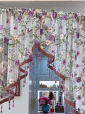 Yeknu  Modern Minimalist Bedroom Atmosphere Sense Half Curtain Lace Embroidery Door Curtain No Punching Corridor Curtain Warmth Insu...