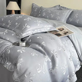 Yeknu  Jacquard washed Tencel 4-piece set, butterfly ice silk smooth quilt cover for bare sleeping, high-end 3-piece bedding