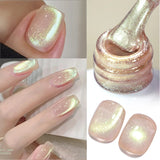 Yeknu  10ml Super Shining Reflective Cat Magnetic Gel Ultra Shine Glitter Red Silver Soak Off UV LED Gel Nail Art Varnish