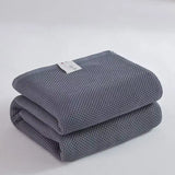 Yeknu  Cotton Honeycomb Towel Blanket 100 Cotton Lightweight Multi Purpose Single Double Bed Summer Comforter Nap Gift Use