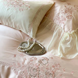 Yeknu 4Pcs Queen Size Flowers Embroidery Bedding Set Duvet Cover Bed Sheet Pillowcases