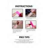 Yeknu  10pcs/Set Long Almond Stiletto French Manicure Faux Nails, Classic Simple Gold Stars Rhinestone Metal Chain With Shine