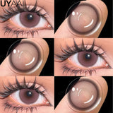 Yeknu  Colored Contact Makeup Natural Brown Eye Lenses Lovesick Series Cosmetics Gray Lenses Woman Makeup Green Beauty Contacts