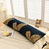 Yeknu  Winter new milk fleece printed long throw pillow couple household double long pillow waist pillow