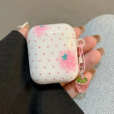 Yeknu  Wave Point Smudging Strawberry Suitable For Airpods4 Headphone Protective Case Wireless Bluetooth Headphone Case Airpodpro2