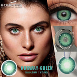 Yeknu  1Pair Blue Contact Lenses Green Eye Contacts Gray Beautiful Pupils Brown Lenses Yearly Cosmetic Colored Contact Lenses