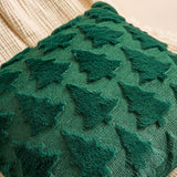 Yeknu  Christmas Throw Pillow Cover Festive Green with Golden Accents Reversible Cushion Case for Living Room Zipper Closure