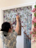 Yeknu  Modern Minimalist Bedroom Atmosphere Sense Half Curtain Lace Embroidery Door Curtain No Punching Corridor Curtain Warmth Insu...