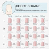 Yeknu  10pcs Summer Transparent Cat-Eye Handmade Nails Sculpted Apple Press on Nail Short Ladder Full Coverage Nail Tips for Women&Girl