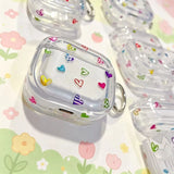 Yeknu  Transparent Cute Mini Heart Pattern Earphone Cover with Scratch resistant Transparent Shell and Mountaineering Buckle