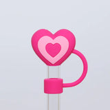 Yeknu  1PC Silicone Heart Straw Covers Reusable Star Straw Toppers Drinking Caps Straws Stopper for Stanley 10mm Tumbler Accessories