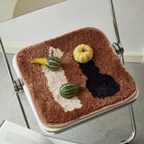 Yeknu  Tufting Seat Cushion Soft Round Square Floral Floor Chair Sofa Pad Home Office Warm Decor for Autumn Winter 40x40cm