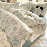 Yeknu  INS Cute Bow Bedding Set for Girls Women Soft Bed Sheet Set Pillowcase Single Twin Full 200x230cm Kawaii Duvet Cover Set