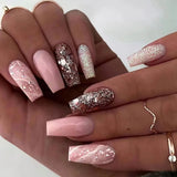 Yeknu  24 PCs Fake Nails with 1 Nail Glue and 1 Nail File