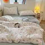 Yeknu  Double-layer yarn printing four-piece set, student dormitory three-piece set, bed sheet quilt cover, bedding