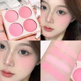 Yeknu  Smart color four-color blush, natural easy to smudge, matte coloring, nude makeup, natural brightening and repairing blush