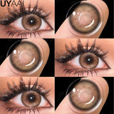 Yeknu  Colored Contact Makeup Natural Brown Eye Lenses Lovesick Series Cosmetics Gray Lenses Woman Makeup Green Beauty Contacts