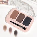 Yeknu  Three-color eyebrow powder: natural three-dimensional eyebrow powder, easy to apply makeup, waterproof and non-refuge, daily