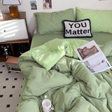 Yeknu  New Washed Cotton Single Quilt Cover Solid Color Double Duvet Cover Skin Friendly and Comfortable Bedding 150x200 180x220