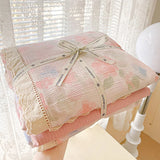 Yeknu Ins Floral Bedding Set Princess Duvet Cover Set Bed Linen Flat Sheets Set 2 Pillowcases Single Double Queen Size Back To School