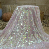 Yeknu Small Sequin Embroidered Pearl Fabric Fashion Wedding Clothing Fabric Evening Party Embroidered Beaded Sequin Background Cloth Tablecloth Cover Decoration