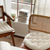 Yeknu  high-end tatami round dining chair strap chair cushion Japanese simple white square seat cushion sedentary