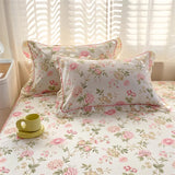 Yeknu 100% Cotton 2pcs Flower Prints Ruffles Pillowcases 48x74cm Sizes Cushion Cover for Bed Floral Style Adults Kids Pillowslip 베개커버