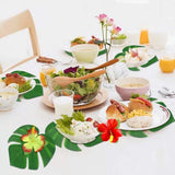 Yeknu  Hawaiian Luau Party Decorations Artificial Tropical Monstera Leaves and Hibiscus Flowers for Summer Beach Jungle Theme Birthday
