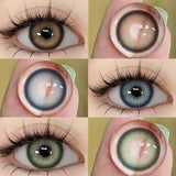 Yeknu 1 Pair Colored Contact Lenses for Eyes Doll Eye Cosmetics Blue Contact Lenses Fashion Lens Eye Makeup Yearly Use