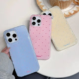 Yeknu Luxury Ins Candy Color Polka Dot Phone Case for iPhone 12 13 14 15 16 Pro Max 16Pro Wave Point Soft Silicone Ultra Slim Cover