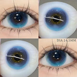 Yeknu  Blue Myopia Contact Lenses for Eyes Color Lenses Cosplay Natural Pupil Beauty Cosmetic Blue Contacts Yearly 2pcs/pair