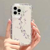 Yeknu  Flower Phone Case For iPhone 17 16 Pro Case iPhone 13 15 14 11 12 Pro Max 16E Air 8 7 Plus XR SE Transparent Shockproof Cover
