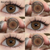 Yeknu  Cleopatra Series Color Contact Lenses Brown Lens Blue Eyes Natural Colored Pupils Contact Makeup Beauty Eye Cosmetic