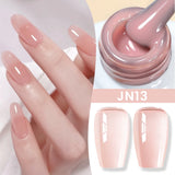 Yeknu  10ml Jelly Nude Gel Nail Polish Crystal Translucent Coffee Soak Off Semi-Permanent Varnish Base Top Coat Manicure