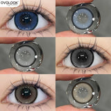 Yeknu  2pcs Super Natural Pupils Prescription Lens Colored Contact Lenses for Eyes Myopia Eye Color Lenses Fashion Lenses Gray