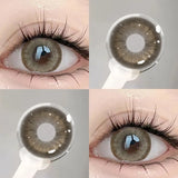 Yeknu  2PCS Myopia Eye Brown Lenses Contact Lenses for Eye Natural Brown Pupils Beauty Cosmetic Contacts Color Lenses Yearly