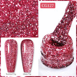 Yeknu  10ml Gold Glitter Gel Nail Polish Crystal Semi Permanent Soak Off UV Gel Varnish Nail Art Manicure Base Top Coat