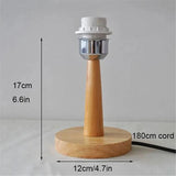Yeknu  1PC Solid Wooden Base Holder with Cord on off switch Table Lamp for Home Lighting Table Lamp Plug In Lamp Bedside Holder