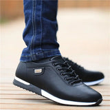 Men PU Loafers Non Slip Walking Flats Breathable Outdoor Slip on Casual Shoes for Male Work Office Driving Sneakers