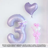 Yeknu  40-Inch Number Balloons for Birthday Photoaphy Props Boys Girls One Year Old Creme Purple Decorative Scene Arrangement