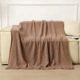 Yeknu  Modern Striped Throw Blanket with Tassels - Chic Bed Runner, Lounge & Hotel Bedspread for Boutique B&B, Accent Pillow Companion