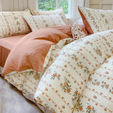 Yeknu  Class A super soft jacquard cloud yarn cotton four-piece set, bed sheet, bed hat, quilt cover, student dormitory bed