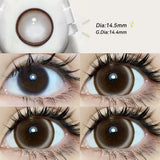 Yeknu  2pcs Gradient Green Contact Lenses Natural Color Pupils Coffee Pearl Lenses Makeup Color Eye Lenses Brown Lens Gray Lens