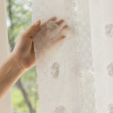 Yeknu  White Voile Sheer Curtains for Living Room Pompom Window Drapes Rod Pocket Party Wedding Decor Valance Door Curtains Net Panels