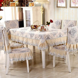 Yeknu Lace Jacquard Weave Braid Dining Chair Cover Double Tippet Exquisite Design Table Cloth Household Thickening Tables Ornament