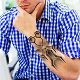 Yeknu  Long-lasting waterproof temporary tattoo sticker simulates non-reflective geometric abstract pattern fake tattoo